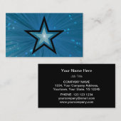 Modèle de carte de visite Blue Star noir (Devant / Derrière)