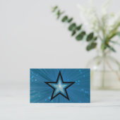 Modèle de carte de visite Blue Star noir (Debout devant)