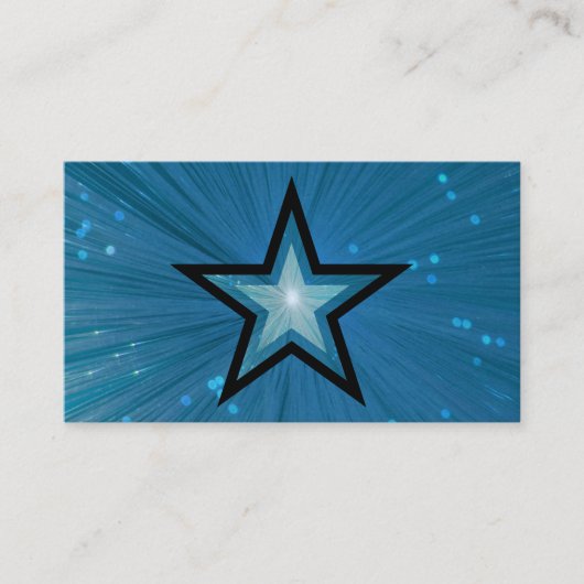 Modèle de carte de visite Blue Star noir (Devant)