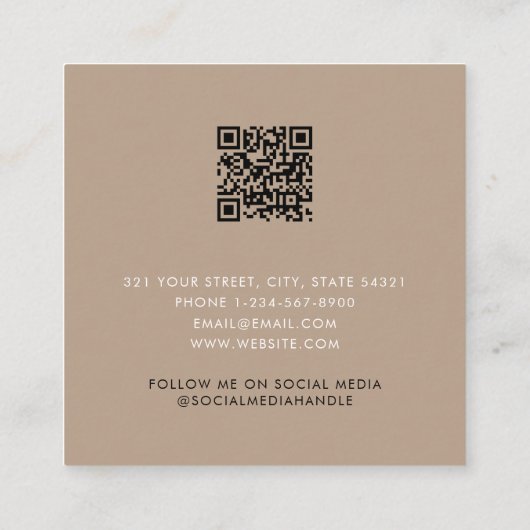 Modèle de carte de visite Boho moderne (Dos)