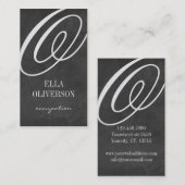 Modèle de carte de visite Chalkboard Monogramme (Devant / Derrière)