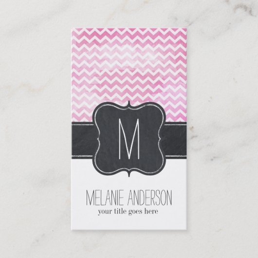 Modèle de carte de visite Chevron Chalkboard (Devant)