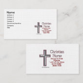 Modèle de carte de visite Christian Nurse Cross 2 (Devant / Derrière)
