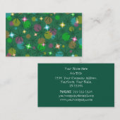 Modèle de carte de visite Christmas Lights vert (Devant / Derrière)