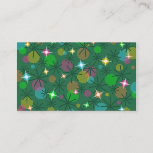 Modèle de carte de visite Christmas Lights vert (Devant)