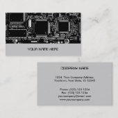 Modèle de carte de visite Circuit B & W 2 gris (Devant / Derrière)