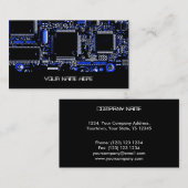 Modèle de carte de visite Circuit Blue 2 (Devant / Derrière)