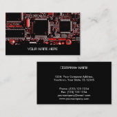 Modèle de carte de visite Circuit Red 2 (Devant / Derrière)