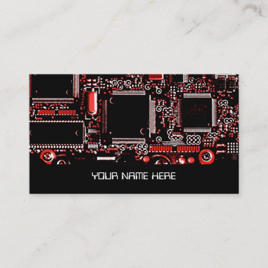 Modèle de carte de visite Circuit Red 2 (Devant)