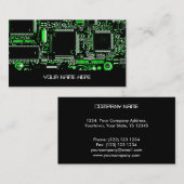 Modèle de carte de visite Circuit vert 2 (Devant / Derrière)