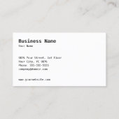 Modèle de carte de visite classique avec retour te (Dos)