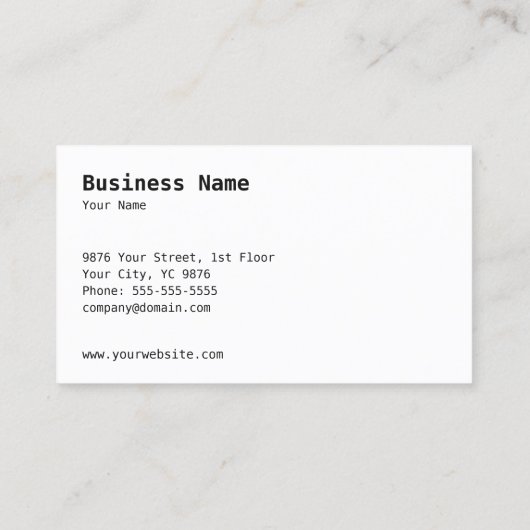 Modèle de carte de visite classique avec retour te (Dos)