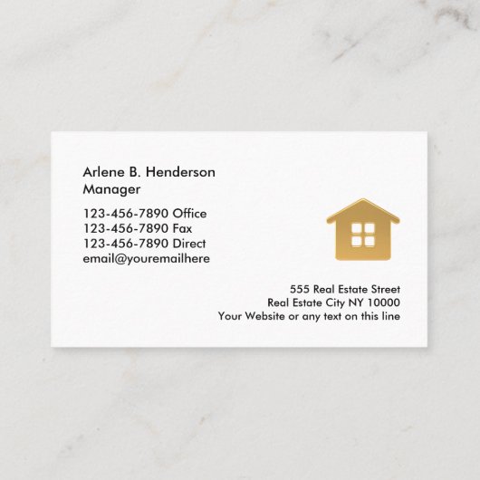 Modèle de carte de visite classique Real Realtor (Dos)