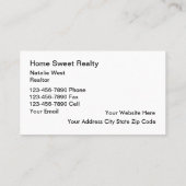 Modèle de carte de visite classique Real Realtor (Dos)