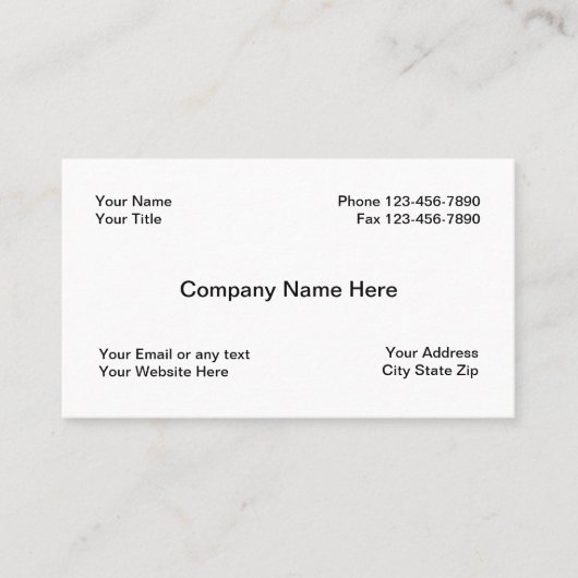 Modèle de carte de visite classique simple (Devant)