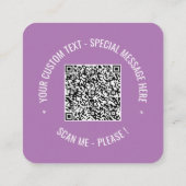 Modèle de carte de visite couleur de texte QR pers (Dos)