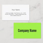 Modèle de carte de visite couleur verte néon clair (Devant / Derrière)
