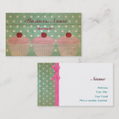 Modèle de carte de visite Cupcake (Devant / Derrière)