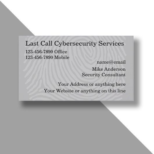 Modèle de carte de visite Cybersecurity Services
