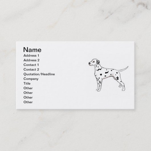 Modèle de carte de visite : Dalmatien (noir tachet (Devant)