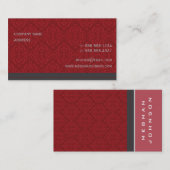 Modèle de carte de visite Damask Crimson (Devant / Derrière)