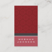 Modèle de carte de visite Damask Crimson (Dos)