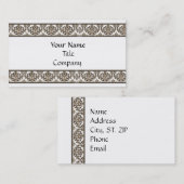 Modèle de carte de visite Damask élégant (Devant / Derrière)