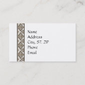 Modèle de carte de visite Damask élégant (Dos)