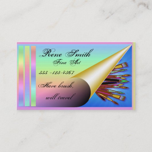 Modèle de carte de visite d'artiste (Devant)