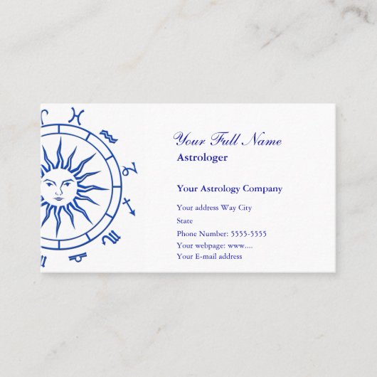 Modèle de carte de visite d'astrologie (Devant)