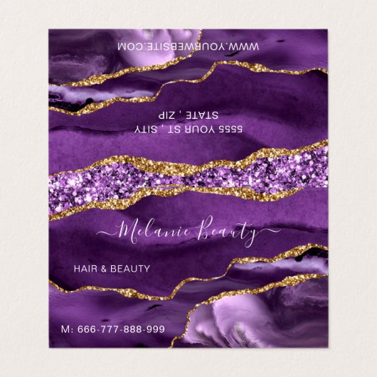 Modèle de carte de visite de beauté de cheveux en  (Extérieur déplié)