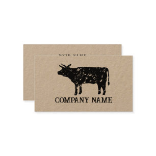 modèle de carte de visite de boeuf de vache vintag