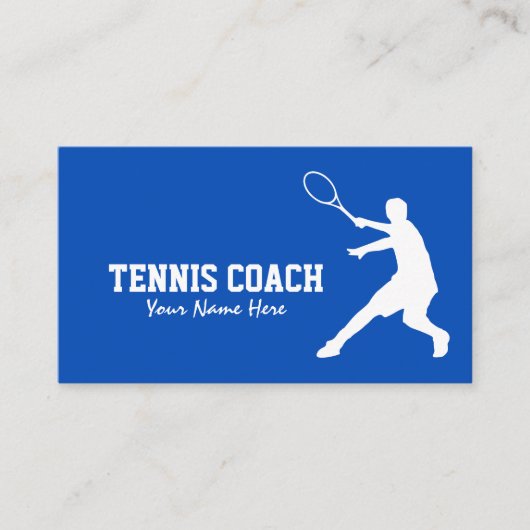 Modèle de carte de visite de coach de tennis profe (Devant)