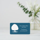 Modèle de carte de visite de coach de vie avec log (Debout devant)