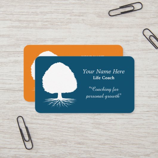 Modèle de carte de visite de coach de vie avec log (Devant/Arrière en situation)