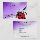 Modèle de carte de visite de coccinelle (rouge) (Devant / Derrière)