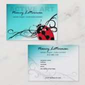 Modèle de carte de visite de coccinelle (rouge) (Devant / Derrière)
