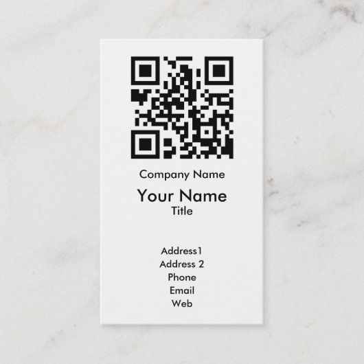 Modèle de carte de visite de code de QR - (Devant)