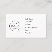 Modèle de carte de visite de code QR de logo perso (Devant)