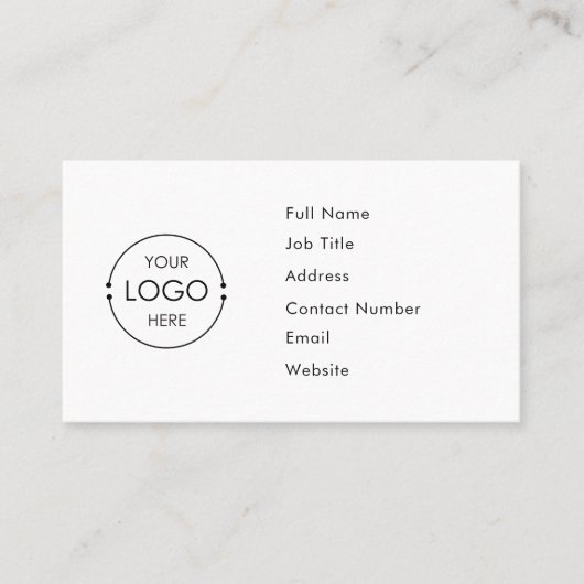 Modèle de carte de visite de code QR de logo perso (Devant)