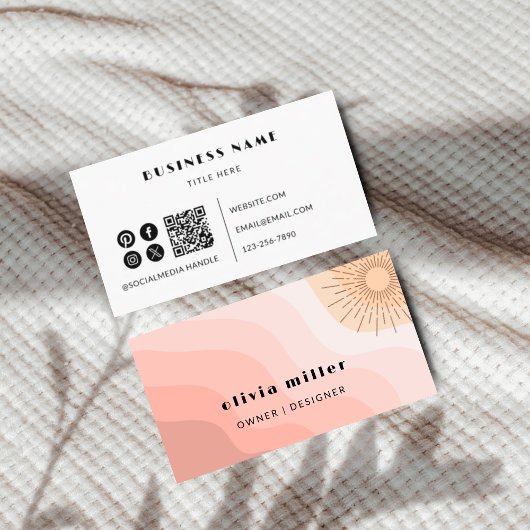 Modèle de carte de visite de code QR minimal