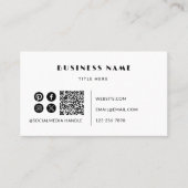 Modèle de carte de visite de code QR minimal (Devant)