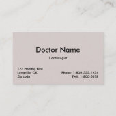 Modèle de carte de visite de coeur/poumon (Dos)