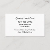 Modèle de carte de visite de concessionnaire de vo (Dos)