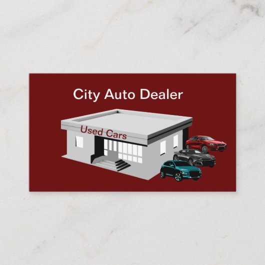 Modèle de carte de visite de concessionnaire de vo (Devant)