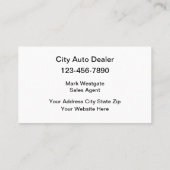 Modèle de carte de visite de concessionnaire de vo (Dos)