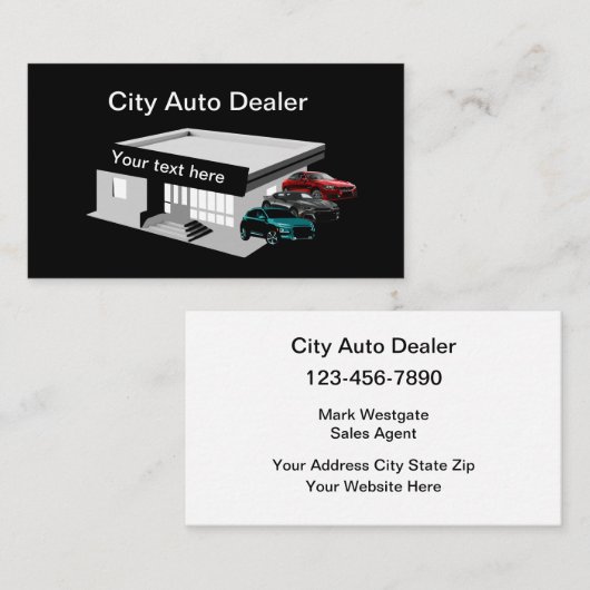 Modèle de carte de visite de concessionnaire de vo (Devant / Derrière)