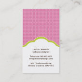 Modèle de carte de visite de confections (Dos)