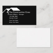 Modèle de carte de visite de construction classiqu (Devant / Derrière)