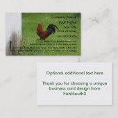 Modèle de carte de visite de coq (Devant / Derrière)